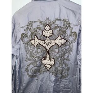 ROCK & ROLL COWBOY Men's Shirt Long Sleeve Embroidered Panhandle Slim Size L